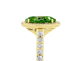 Yellow gold Oval Cut Halo Round Diamond Pavé Band with Four-Prong Setting_5
