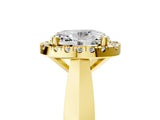 Yellow gold Oval Cut Halo Solitaire Engagement Ring with Square Band and Four-Prong Setting_165