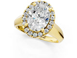 Yellow gold Oval Cut Halo Solitaire Engagement Ring with Square Band and Four-Prong Setting_67