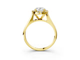Yellow gold Oval Cut Halo Solitaire Engagement Ring with Square Band and Four-Prong Setting_69