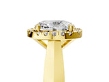 Yellow gold Oval Cut Halo Solitaire Engagement Ring with Square Band and Four-Prong Setting_71