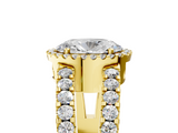 Yellow gold Oval Cut Halo Split Shank Diamond Ring with Four-Prong Setting_69