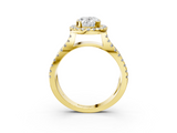 Yellow gold Oval Cut Halo Split Shank Pave Set Ring_75