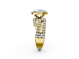 Yellow gold Oval Cut Halo Split Shank Prong Setting Ring_76