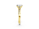 Yellow gold Oval Cut Moissanite Engagement Ring with Side Stone Accents and Four-Prong Setting_29