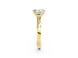 Yellow gold Oval Cut Moissanite Engagement Ring with Side Stone Accents and Four-Prong Setting_62