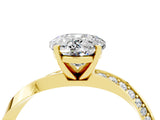 Yellow gold Oval Cut Moissanite Engagement Ring with Side Stone Accents and Four-Prong Setting_64