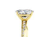 Yellow gold Oval Cut Moissanite Engagement Ring with Side Stone Accents and Four-Prong Setting_65
