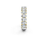 Yellow gold Oval Cut Moissanite Eternity Band with Shared Prong Setting_2