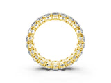 Yellow gold Oval Cut Moissanite Eternity Band with Shared Prong Setting_3
