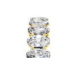 Yellow gold Oval Cut Moissanite Eternity Band with Shared Prong Setting_5