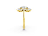 Yellow gold Oval Cut Moissanite Floral Double Halo Engagement Ring with Prong Setting_80