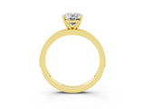 Yellow gold Oval Cut Moissanite Milgrain Pavé Engagement Ring with Four-Prong Setting_15
