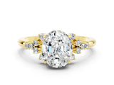 Yellow gold Oval Cut Moissanite Ring with Side Stones and Four-Prong Setting_72