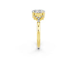 Yellow gold Oval Cut Moissanite Ring with Side Stones and Four-Prong Setting_74
