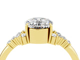 Yellow gold Oval Cut Moissanite Ring with Side Stones and Four-Prong Setting_76