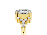Yellow gold Oval Cut Moissanite Ring with Side Stones and Four-Prong Setting_77