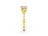 Yellow gold Oval Cut Moissanite Solitaire Celtic Knot Ring with Four-Prong Setting_14
