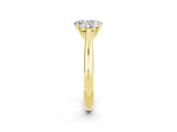 Yellow gold Oval Cut Moissanite Solitaire Engagement Ring with Cathedral Setting and Four-Prong Mount_26