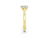 Yellow gold Oval Cut Moissanite Solitaire Engagement Ring with Cathedral Setting and Four-Prong Mount_68