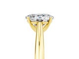 Yellow gold Oval Cut Moissanite Solitaire Engagement Ring with Cathedral Setting and Four-Prong Mount_71