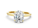 Yellow gold Oval Cut Moissanite Solitaire Engagement Ring with Classic Band and Four-Prong Setting_24