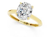 Yellow gold Oval Cut Moissanite Solitaire Engagement Ring with Classic Band and Four-Prong Setting_25