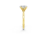 Yellow gold Oval Cut Moissanite Solitaire Engagement Ring with Classic Band and Four-Prong Setting_26