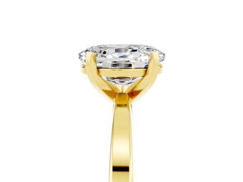 Yellow gold Oval Cut Moissanite Solitaire Engagement Ring with Classic Band and Four-Prong Setting_29
