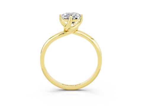 Yellow gold Oval Cut Moissanite Solitaire Engagement Ring with Four-Prong Setting and Classic Band_15