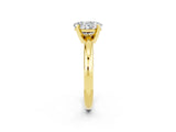 Yellow gold Oval Cut Moissanite Solitaire Engagement Ring with Round Band and Four-Prong Setting_2