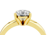 Yellow gold Oval Cut Moissanite Solitaire Engagement Ring with Round Band and Four-Prong Setting_4