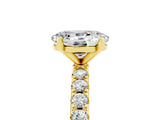 Yellow gold Oval Cut Moissanite Solitaire Pavé Band with Four-Prong Setting_5