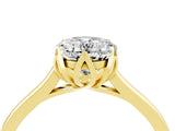 Yellow gold Oval Cut Moissanite Solitaire Ring with Flower Prong Setting and Classic Band_16