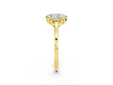Yellow gold Oval Cut Moissanite Solitaire Ring with Flower Prong Setting and Classic Band_40