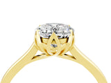 Yellow gold Oval Cut Moissanite Solitaire Ring with Flower Prong Setting and Classic Band_42