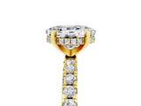 Yellow gold Oval Cut Moissanite Solitaire Ring with Pavé Band and Four-Prong Setting_29