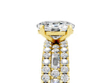 Yellow gold Oval Cut Moissanite Solitaire Ring with Pavé and Channel Set Band_5