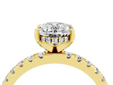 Yellow gold Oval Cut Moissanite Solitaire Ring with Round  Pavé Band and Four-Prong Setting_40