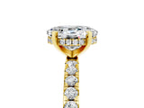 Yellow gold Oval Cut Moissanite Solitaire Ring with Round  Pavé Band and Four-Prong Setting_41