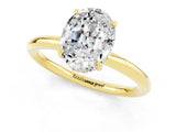 Yellow gold Oval Cut Moissanite Solitaire Ring with Thin Band and Four-Prong Setting_13