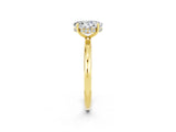 Yellow gold Oval Cut Moissanite Solitaire Ring with Thin Band and Four-Prong Setting_14