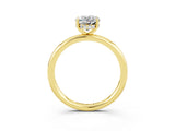 Yellow gold Oval Cut Moissanite Solitaire Ring with Thin Band and Four-Prong Setting_15