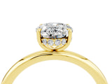 Yellow gold Oval Cut Moissanite Solitaire Ring with Thin Band and Four-Prong Setting_16