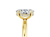 Yellow gold Oval Cut Moissanite Solitaire Ring with Thin Band and Four-Prong Setting_17