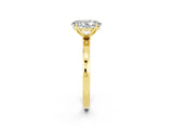 Yellow gold Oval Cut Moissanite Solitaire Ring with Thin Band and Prong Setting_14