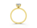 Yellow gold Oval Cut Moissanite Solitaire Ring with Thin Band and Prong Setting_15