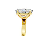 Yellow gold Oval Cut Moissanite Solitaire Ring with Thin Band and Prong Setting_17