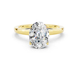 Yellow gold Oval Cut Moissanite Solitaire Ring with Thin Band and Prong Setting_24