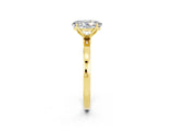 Yellow gold Oval Cut Moissanite Solitaire Ring with Thin Band and Prong Setting_26